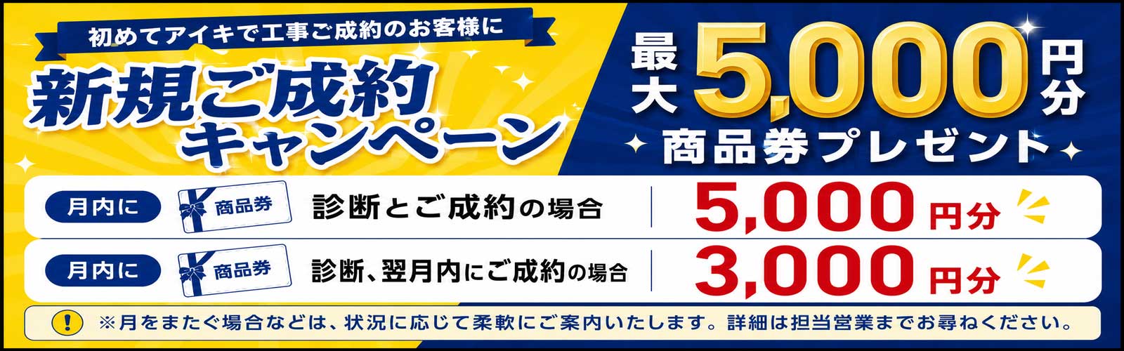 シロアリ工事ご成約で商品券プレゼントキャンペーン